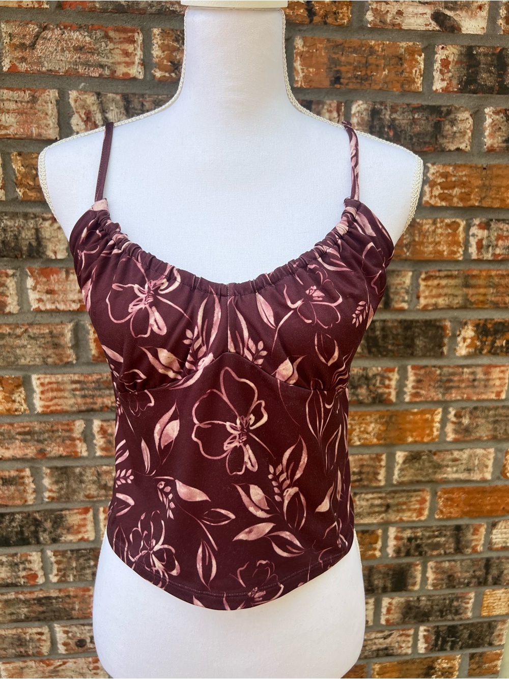 Z Supply Burgundy Floral Satin Cami Tank from Stitch Fix Large